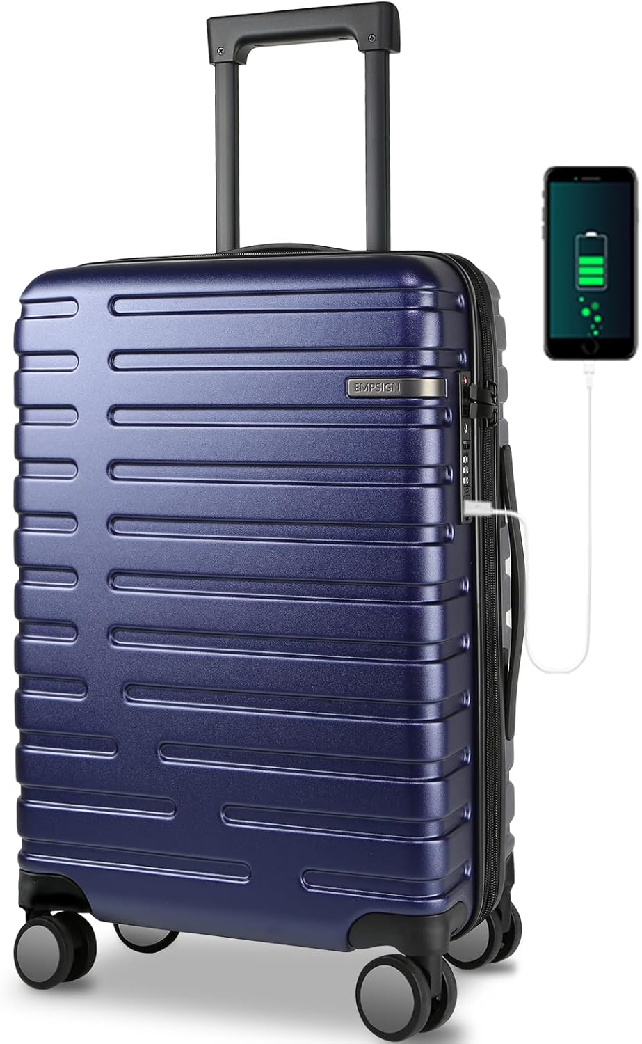 EMPSIGN Carry On Luggage with Spinner Wheels for Travel
