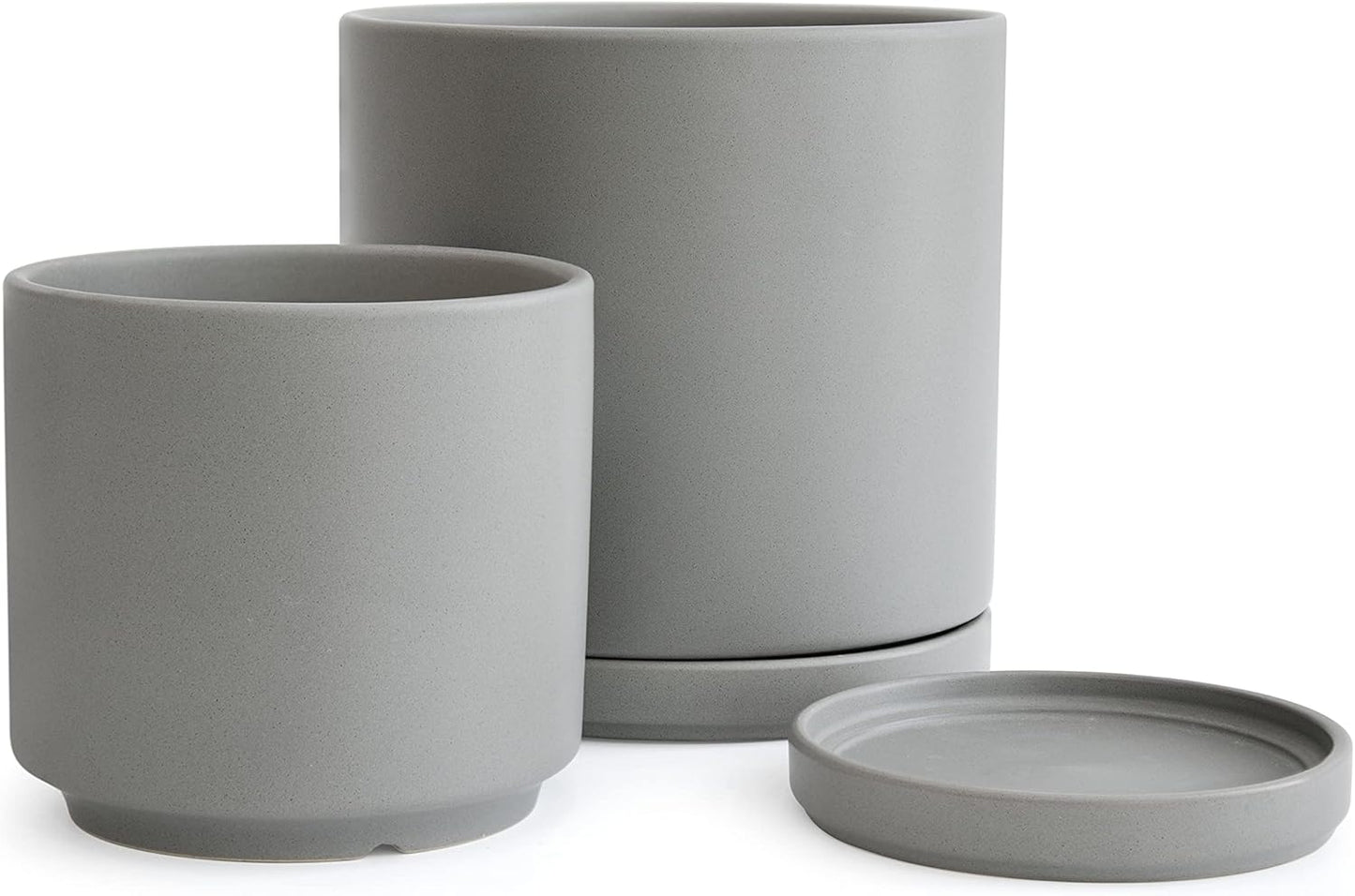 D'vine Dev Ceramic Planter Pots Set with Drainage and Saucer