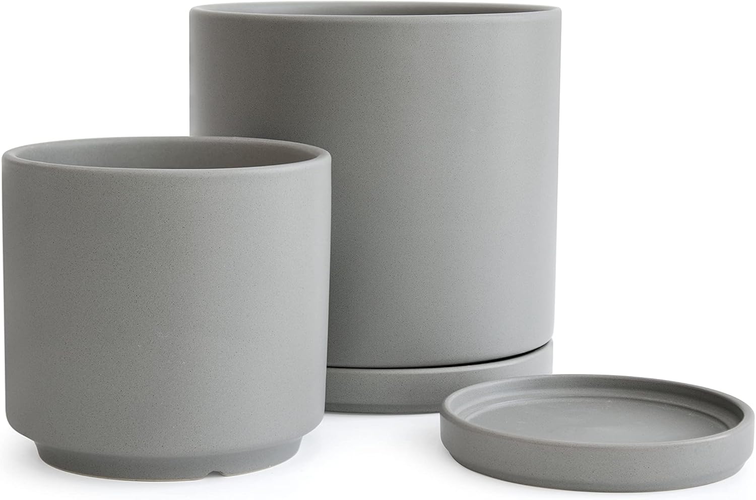 D'vine Dev Ceramic Planter Pots Set with Drainage and Saucer