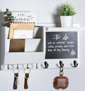 Key Holder for Wall - Mail Holder Organizer with Shelf and Chalkboard