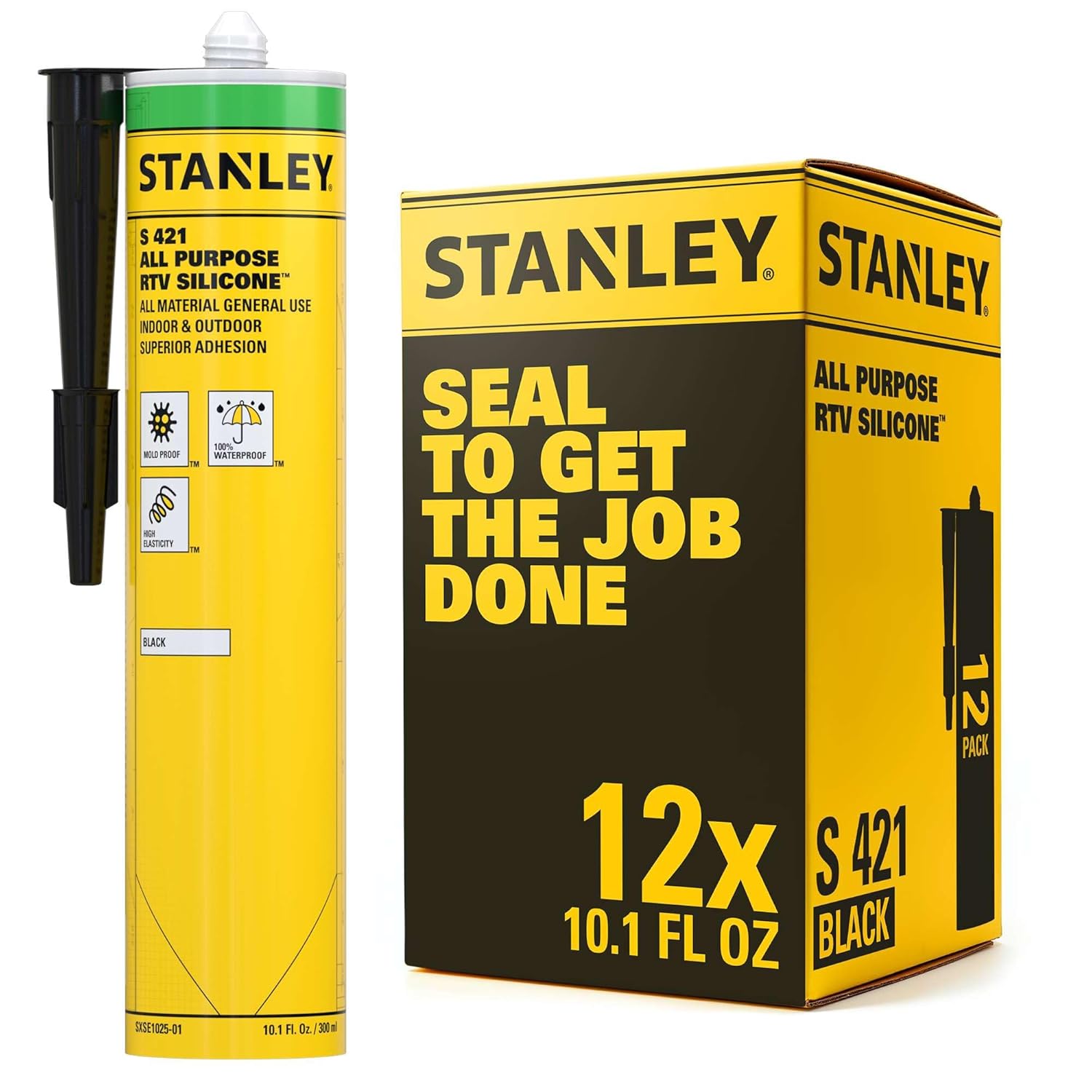 Stanley S421 RTV Silicone Caulk - Waterproof and Flexible Sealer