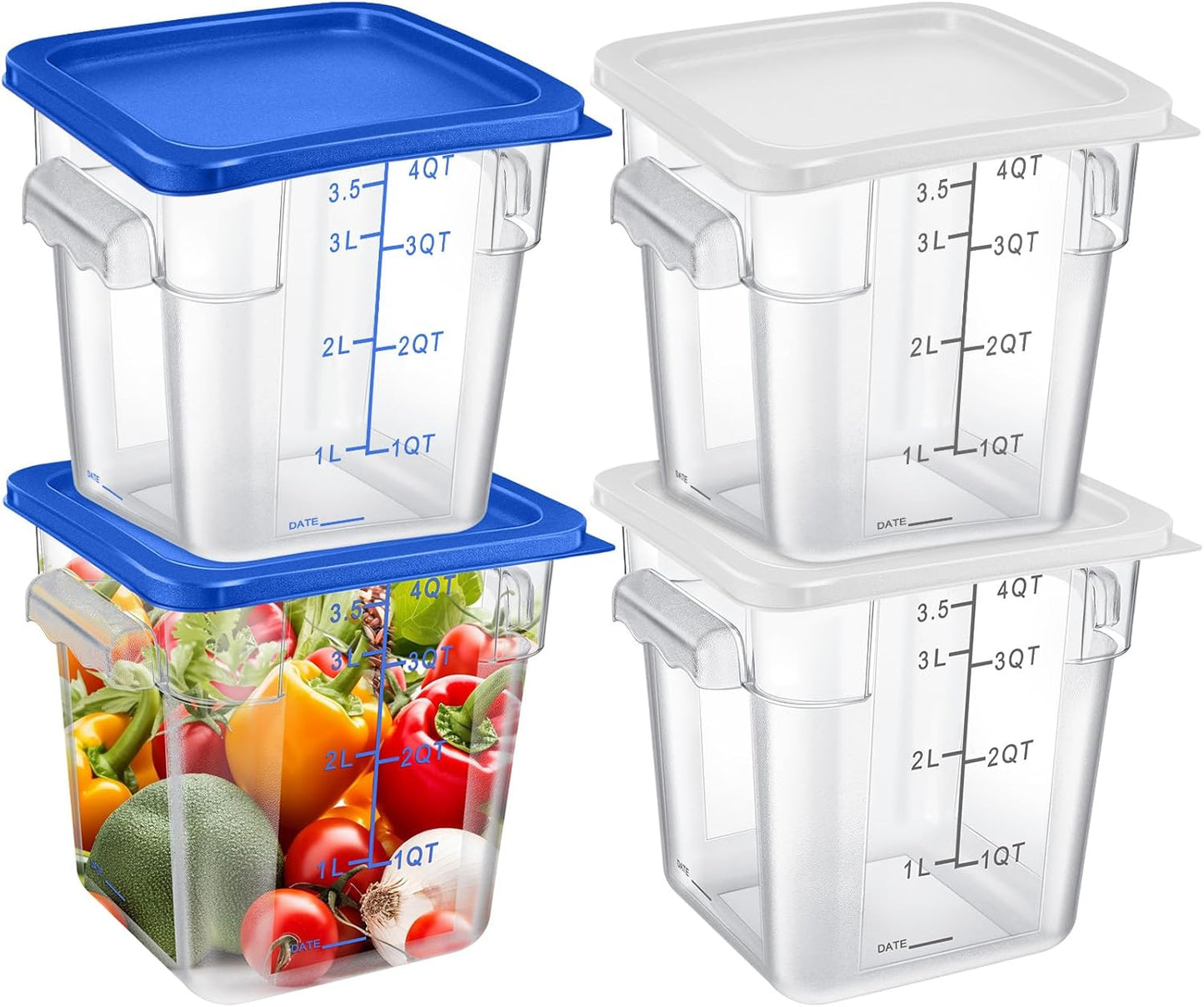 Maxcheck 4 Pcs 4Qt Food Storage Container Set for Kitchen Use