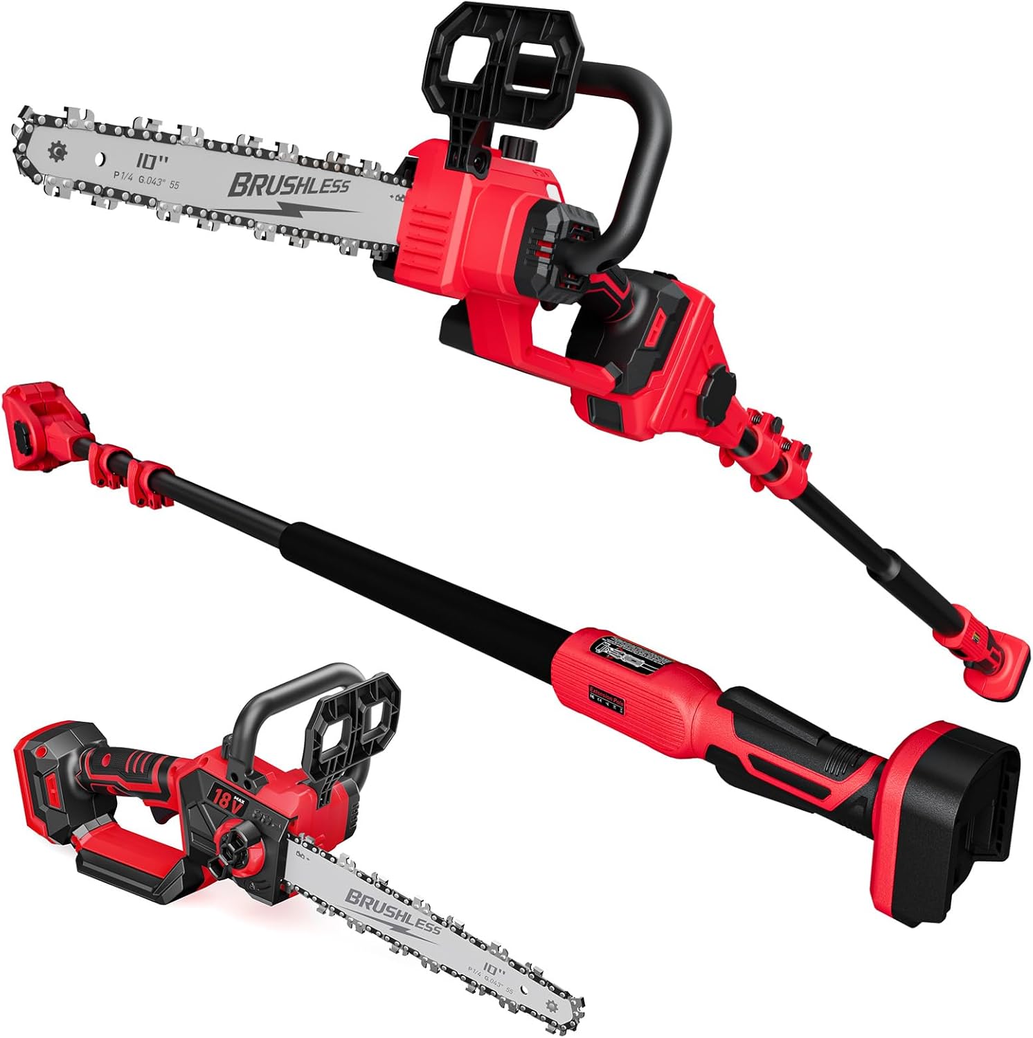 2-IN-1 Cordless Pole Saw and Chainsaw for Tree Trimming