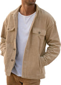 Men's Corduroy Shacket with 4 Pockets - Tailored Work Jacket