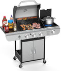 3-Burner Propane Gas Grill with Side Burner for Outdoor Cooking