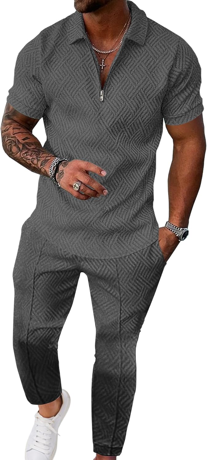 UOUA Mens Sweat Suits Set Tracksuit for Comfort and Style