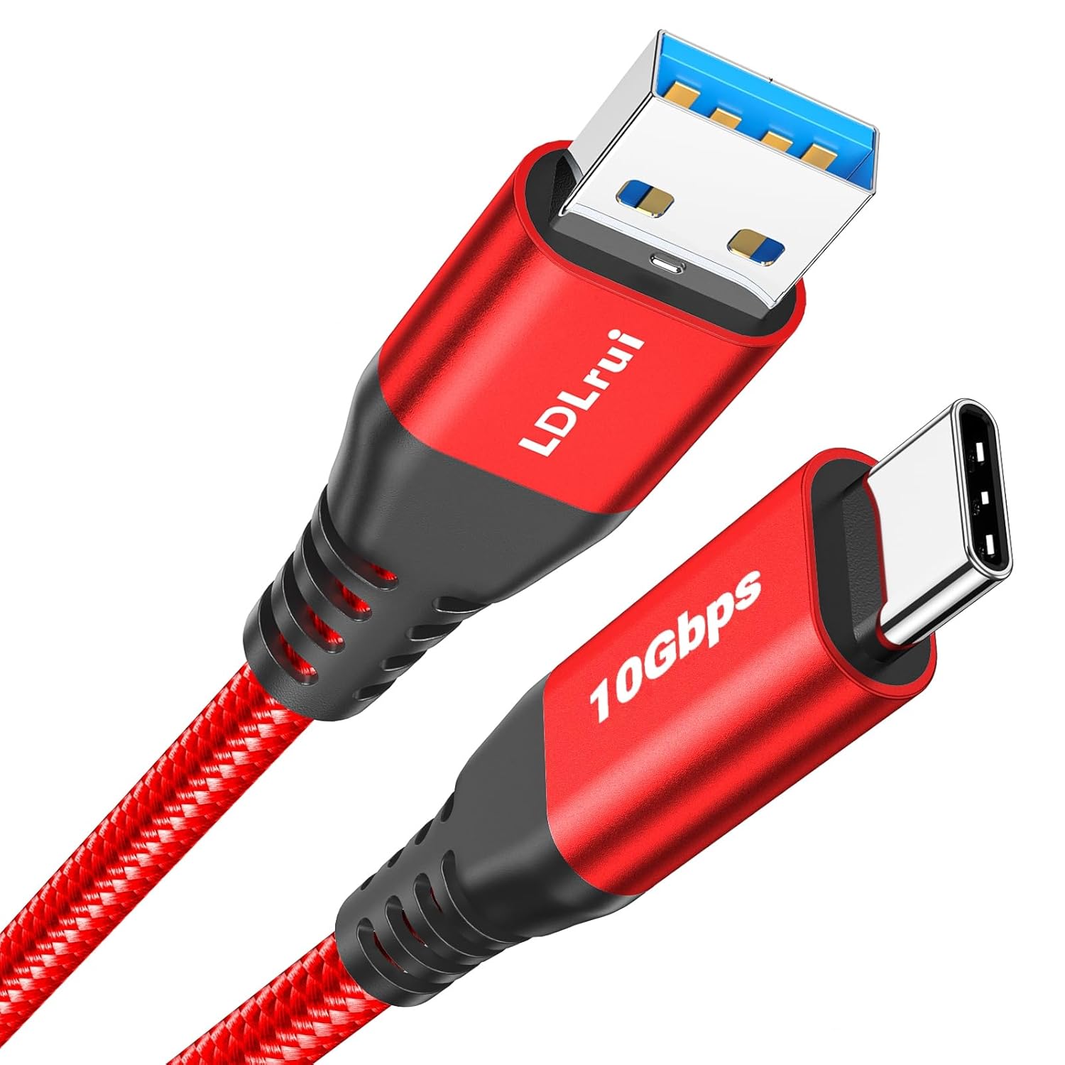 Fast Charge USB C Data Cable for iPhone, Samsung, Pixel (Red)