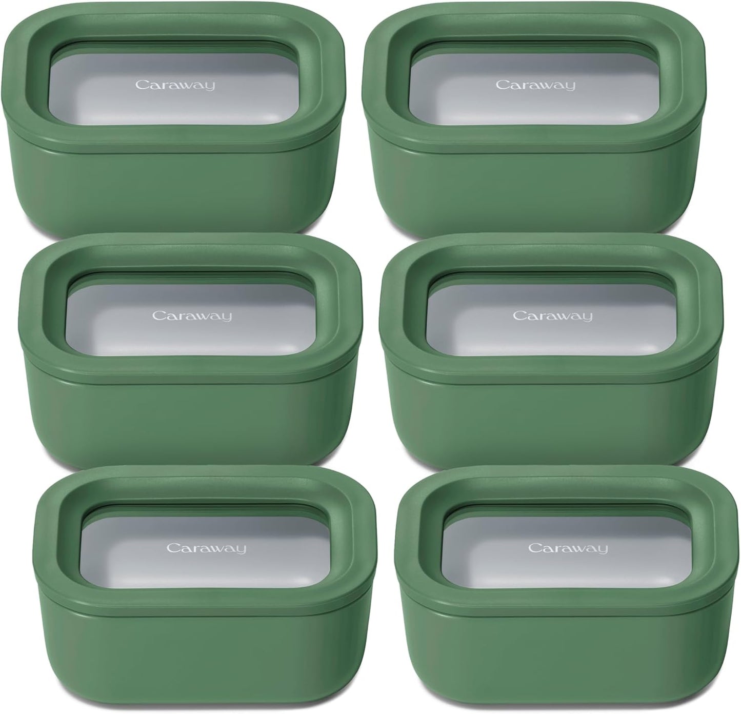 Caraway 6pc Glass Food Storage Set - Non-Toxic & Compact Design
