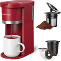 Mini Coffee Maker Single Serve - Compact 2-Way Pod & Ground Brewer