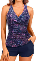 Women Tankini Swimsuit with Pocket Shorts - Tummy Control Two-Piece