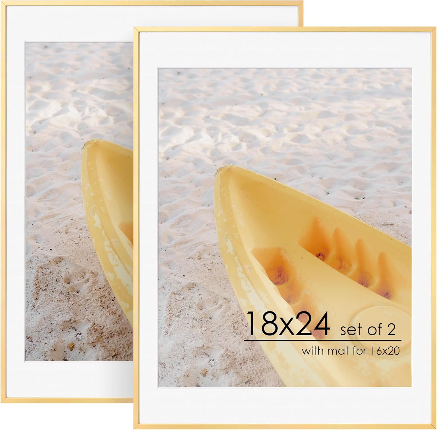 18x24 Metal Picture Frame Set of 2 for Home Decor in Gold