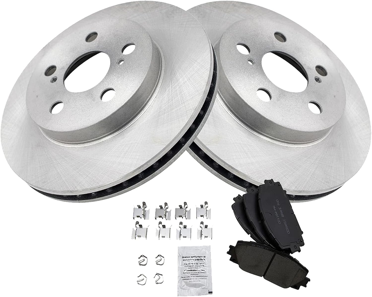 TRQ Front Brake Pad & Rotor Kit for Toyota Corolla & Prius