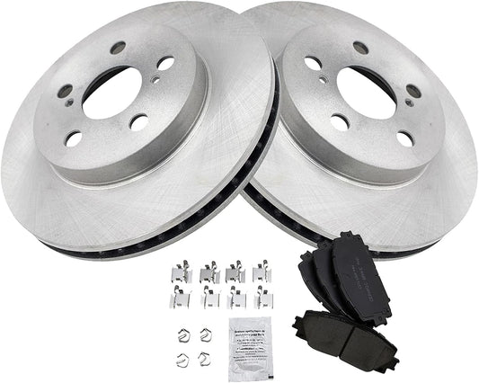 TRQ Front Brake Pad & Rotor Kit for Toyota Corolla & Prius