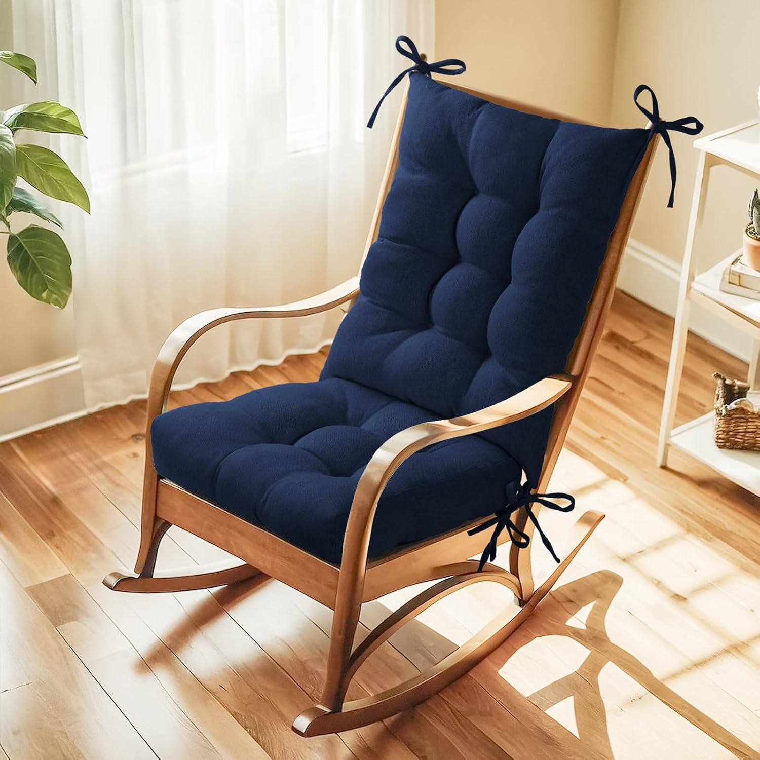 Breathable Linen Rocking Chair Cushion - Comfort Tufted Pads