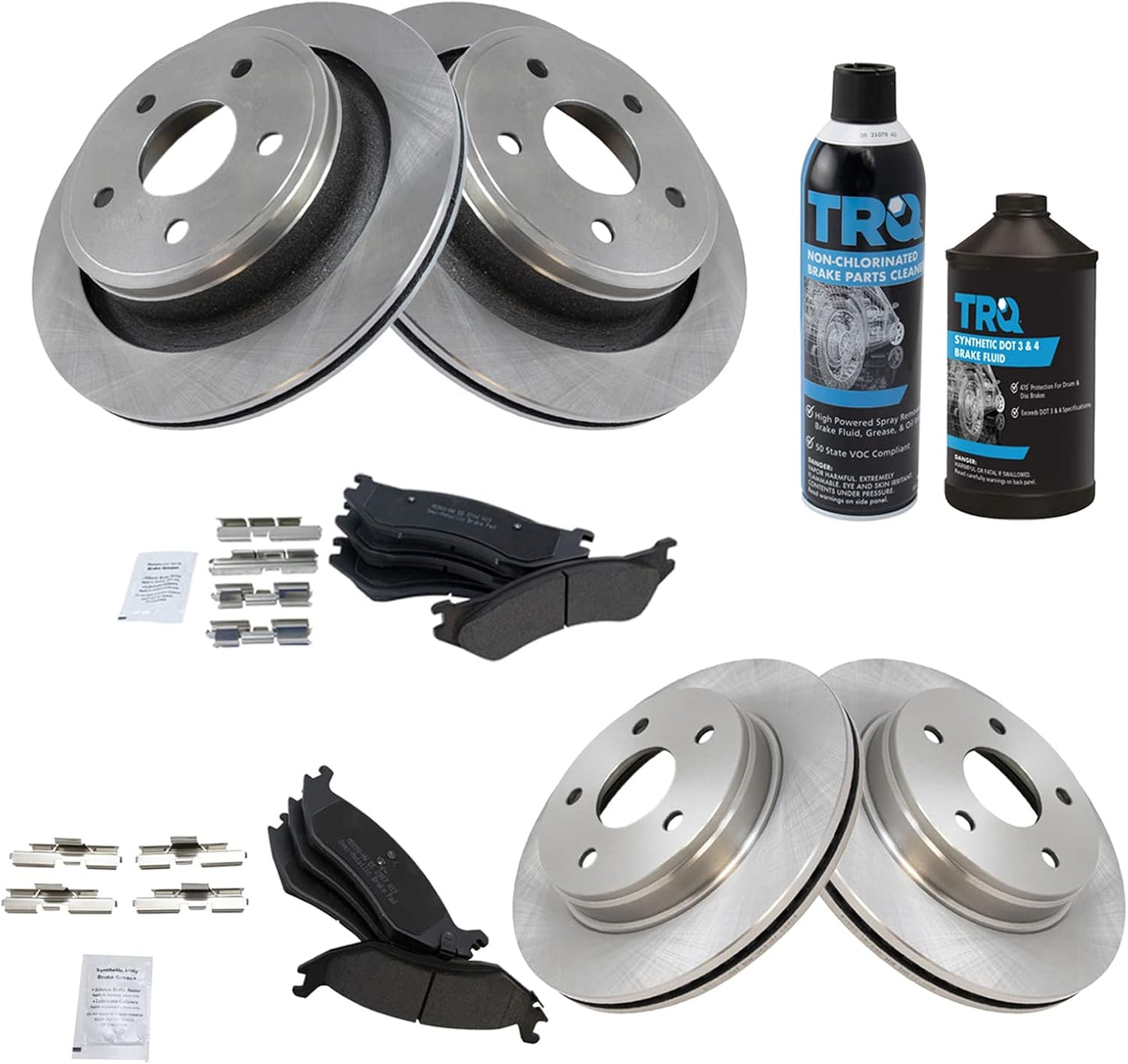 TRQ Brake Pad & Rotor Kit for 2002-2004 Dodge Ram 1500