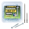 Pocket Hole Screws 2-1/2 in 1000 PCS - Washer Head, Square Drive