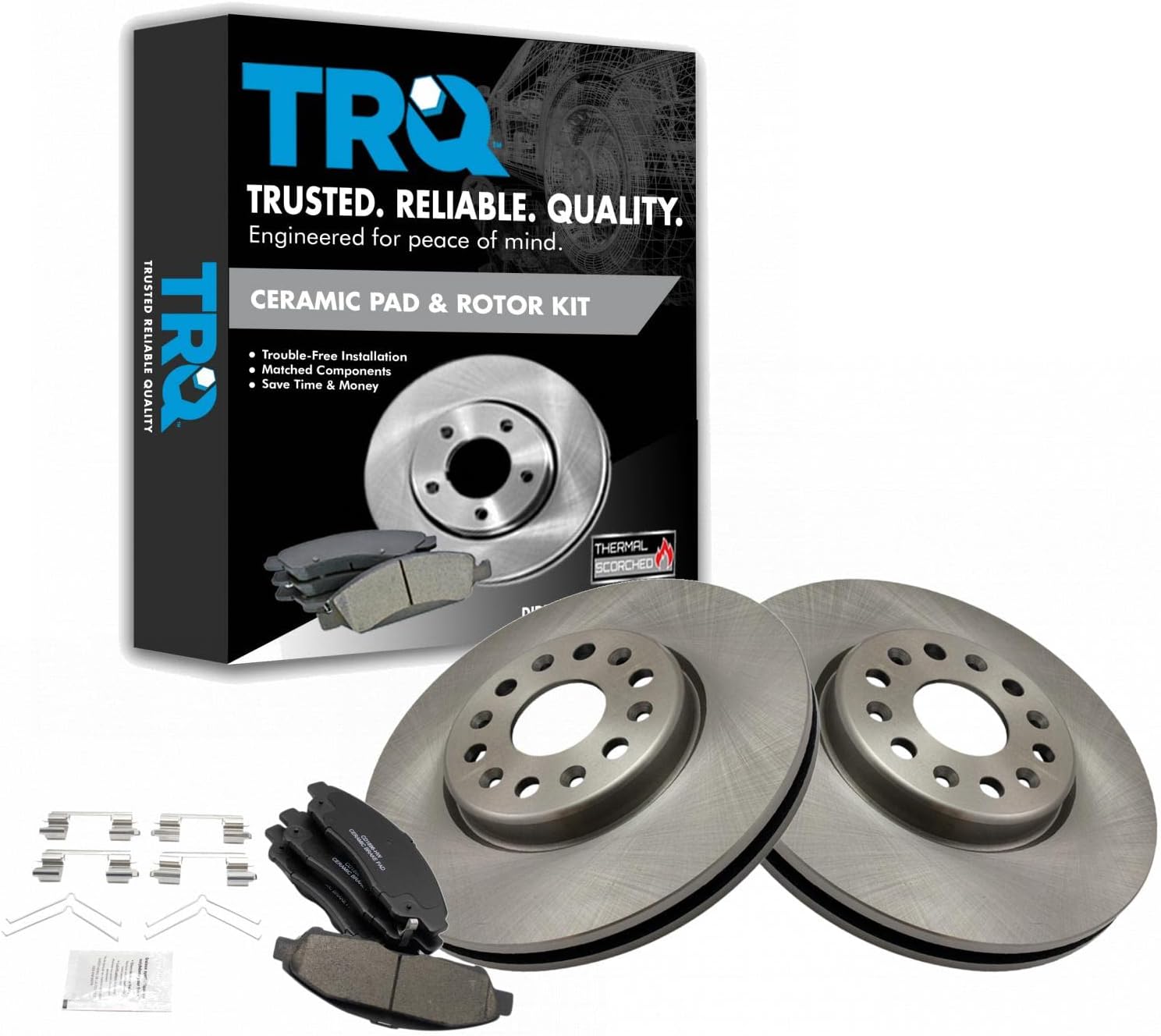 TRQ Front Brake Pad & Rotor Kit for Buick Enclave & More