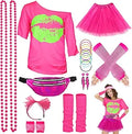 80s Costume Accessories Set for Women - All Pink XL Retro Party Pack