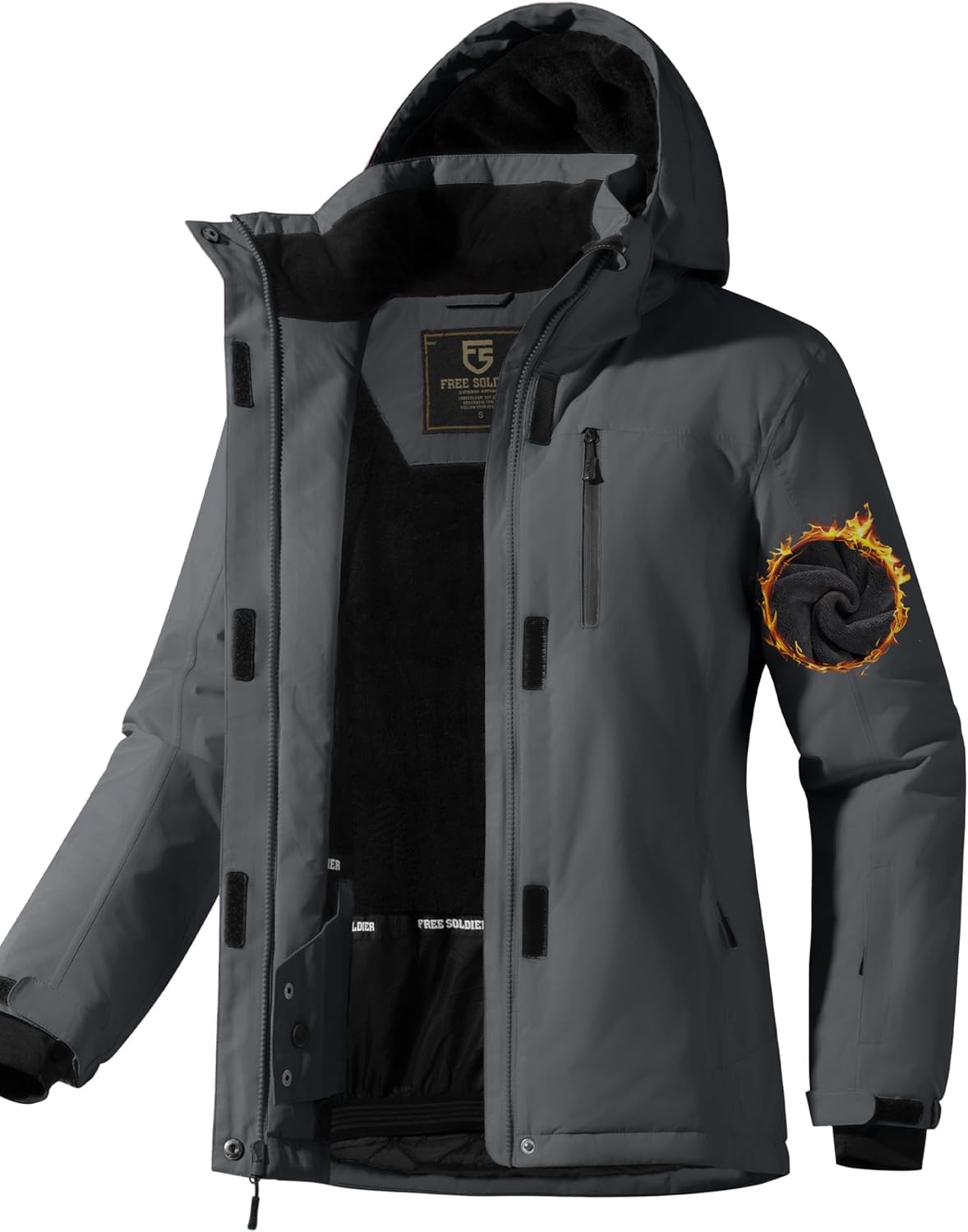 FREE SOLDIER Women's Waterproof Ski Snow Jacket for Winter Fun