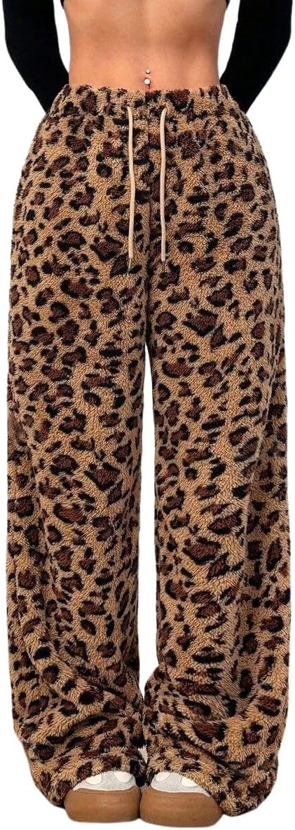 ZAFUL Women's Fuzzy Plush Pajama Pants for Cozy Comfort