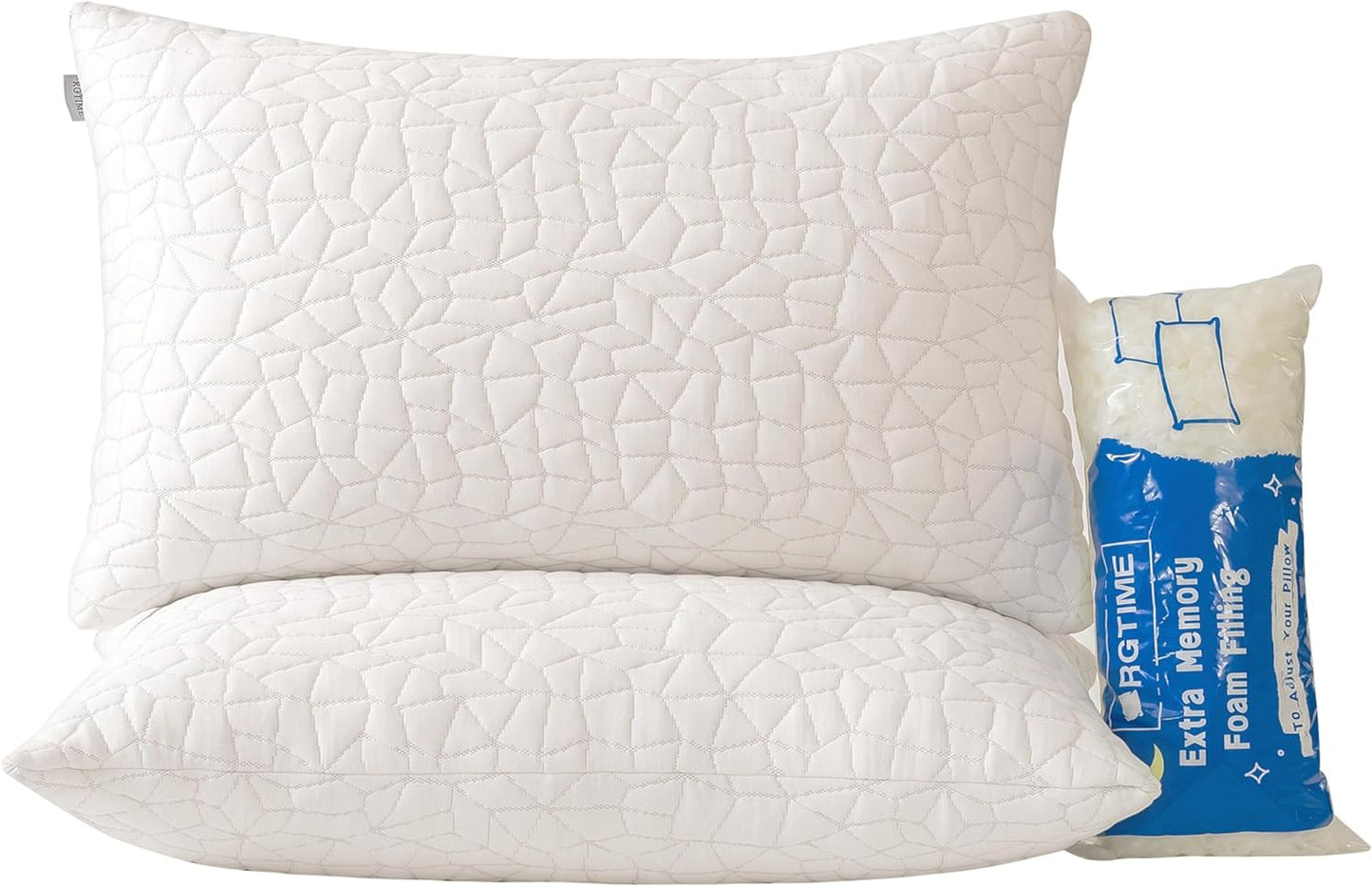 Shredded Memory Foam Pillows for Side Back Stomach Sleepers