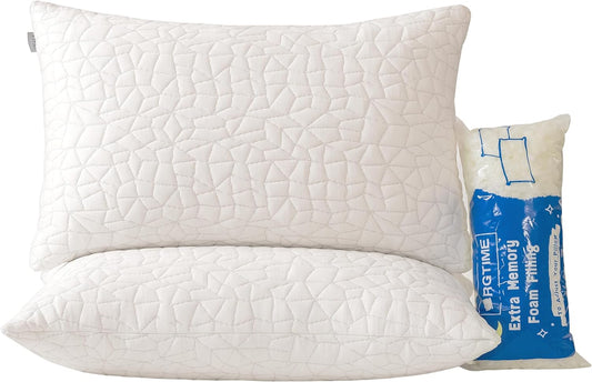 Shredded Memory Foam Pillows for Side Back Stomach Sleepers