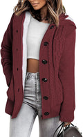 Women's Fleece Lined Hooded Cardigan Sweater - Warm Winter Layer