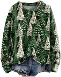 Festive Christmas Tree Print Cardigan - Cozy Holiday Style!