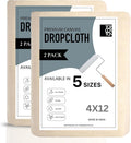 Top Cotton Canvas Drop Cloth Pack of 2 4x12ft - Reusable Painter
