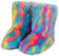 Furry Faux Fur Mid Calf Snow Boots for Women - Warm Fluffy Style