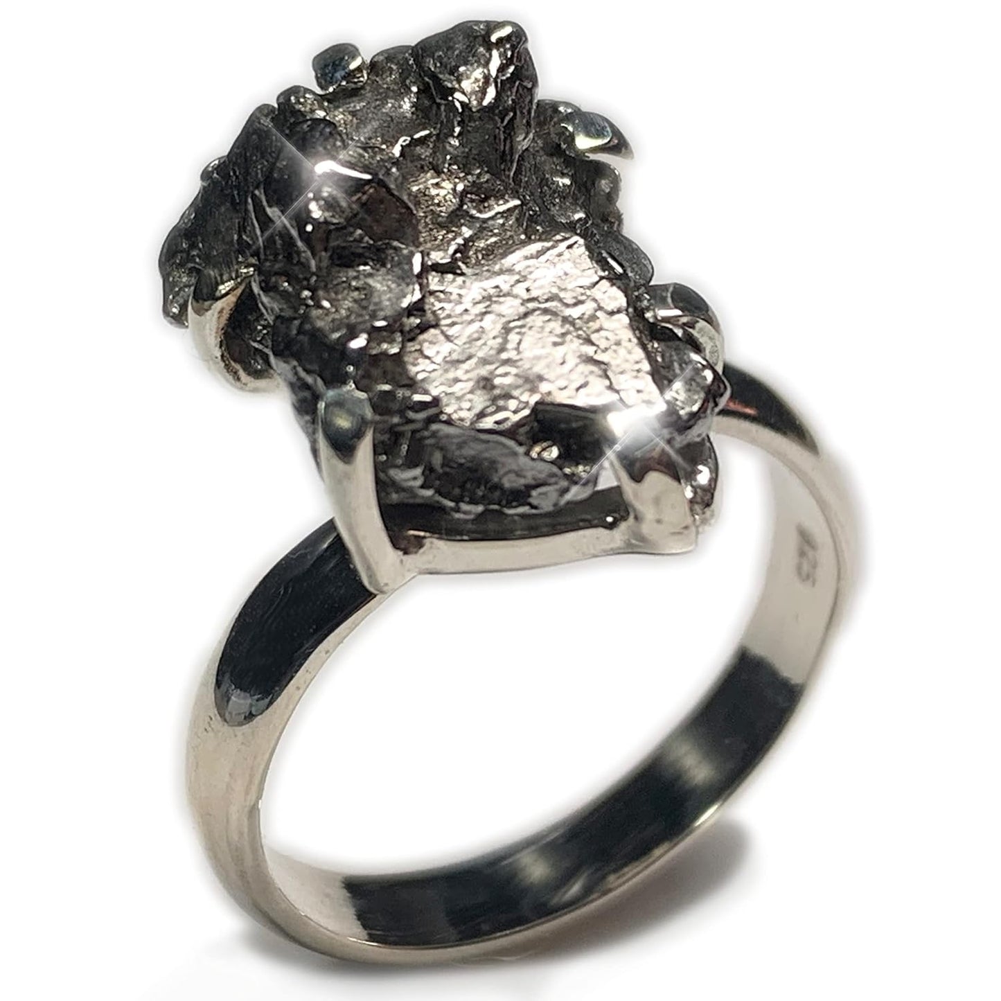 Genuine Raw Campo Del Cielo Meteorite Rock Ring for Him and Her