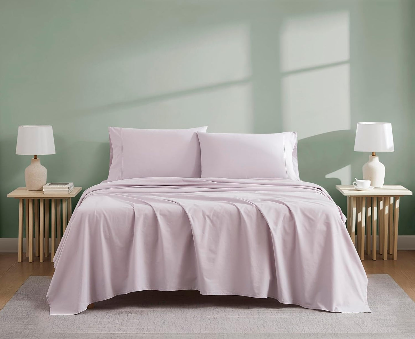 Organic Cotton Twin Sheet Set - Soft Percale Weave for Comfort