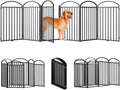 6 Panels Full Metal Freestanding Dog Gate 36in Tall - Foldable Safety