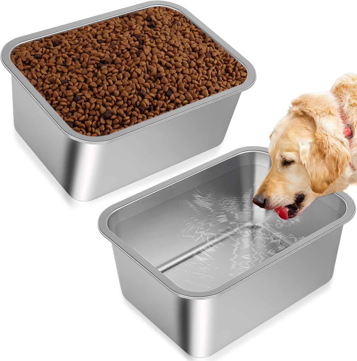 Bwogue Extra Large Dog Water Bowl - 3 Gallon Stainless Steel