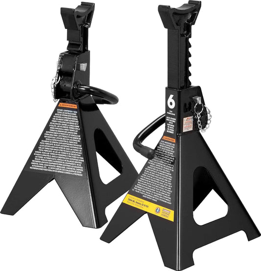 Double Locking Steel Jack Stands for Heavy Loads - 6 Ton Capacity