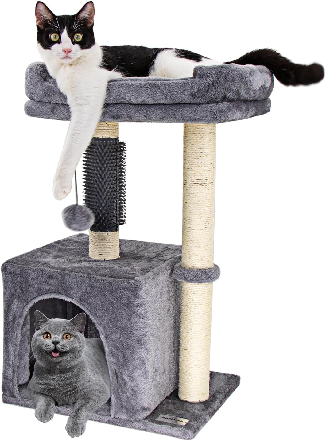 26.8 Small Cat Tree Tower with Cozy Perch and Cat Cave