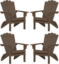 Set of 4 Folding Adirondack Chairs for Outdoor Comfort