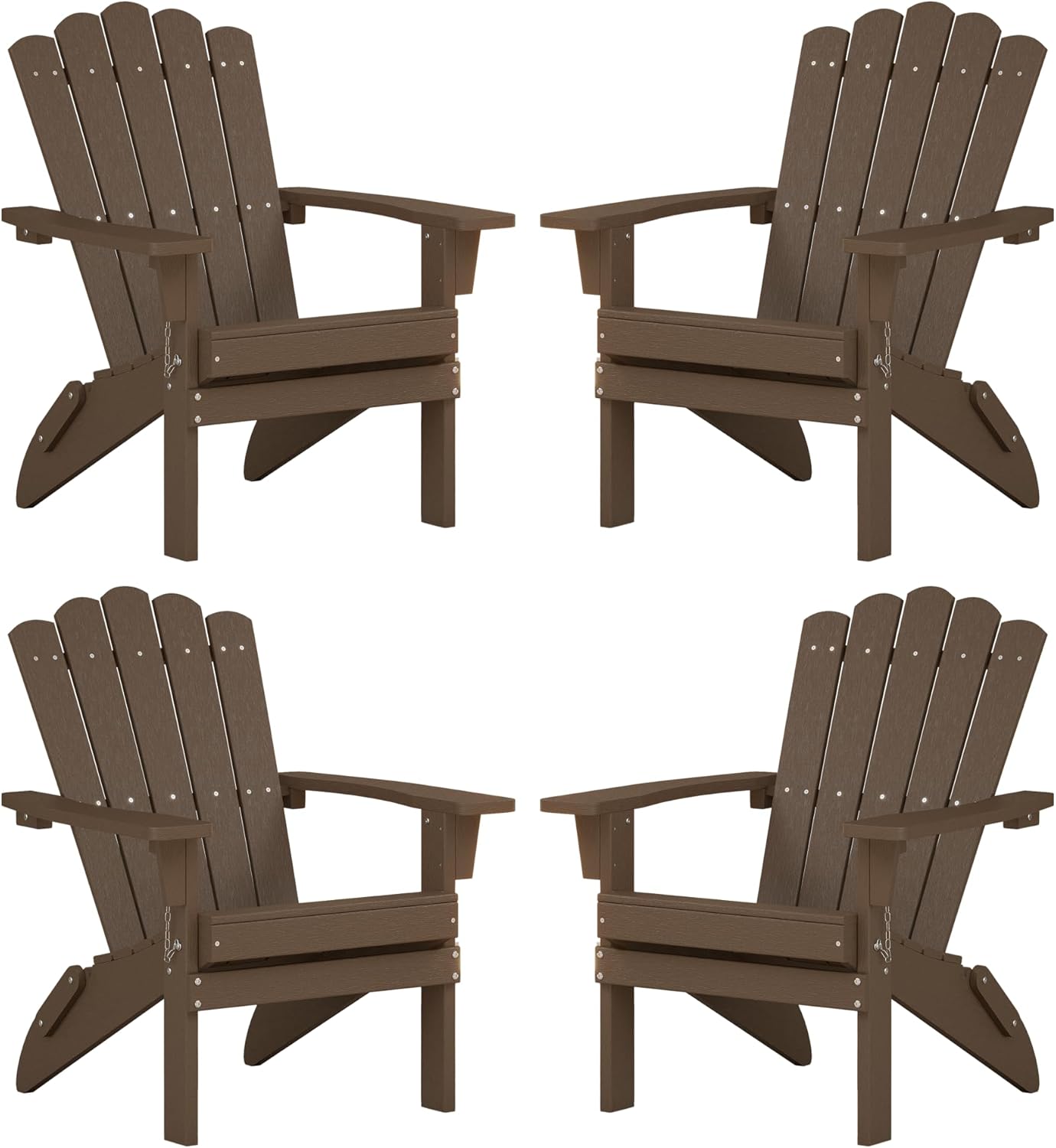 Set of 4 Folding Adirondack Chairs for Outdoor Comfort