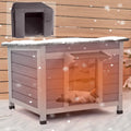 Outdoor Heated Cat House for Winter with Insulated Liner