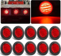 2.5ft Round LED Marker Lights Red 10-Pack - Bright Flush Mount