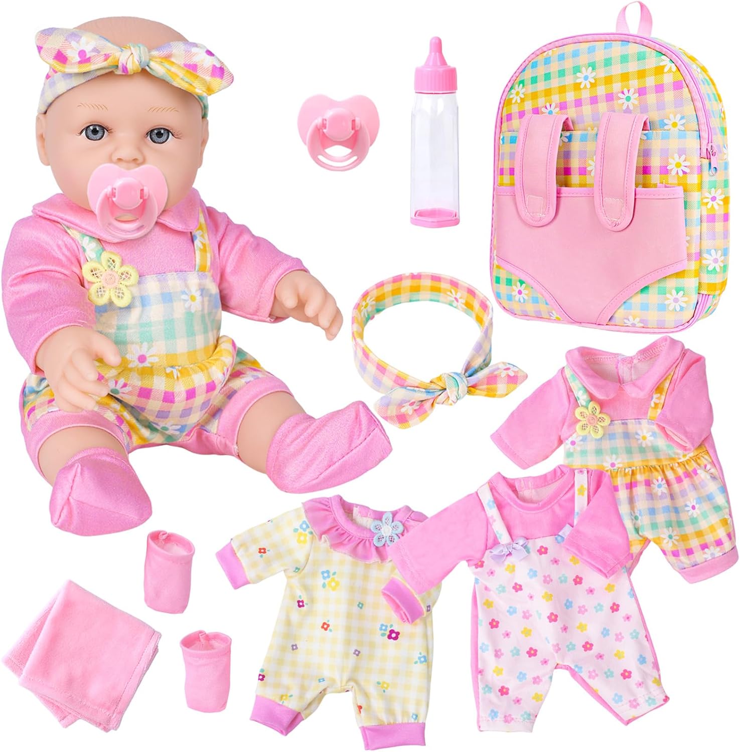 Baby Doll Set with Backpack Carrier & Accessories - DOTVOSY