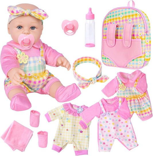Baby Doll Set with Backpack Carrier & Accessories - DOTVOSY