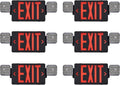 TANLUX Black Exit Sign with Emergency Lights - 6 Pack