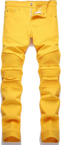 RXXKKK Men's Classic Zipper Biker Regular Fit Flex Jean (Style 5SX5)
