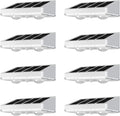 Solar Fence Lights 8 Pack - Warm White Solar Deck Lights with Lens