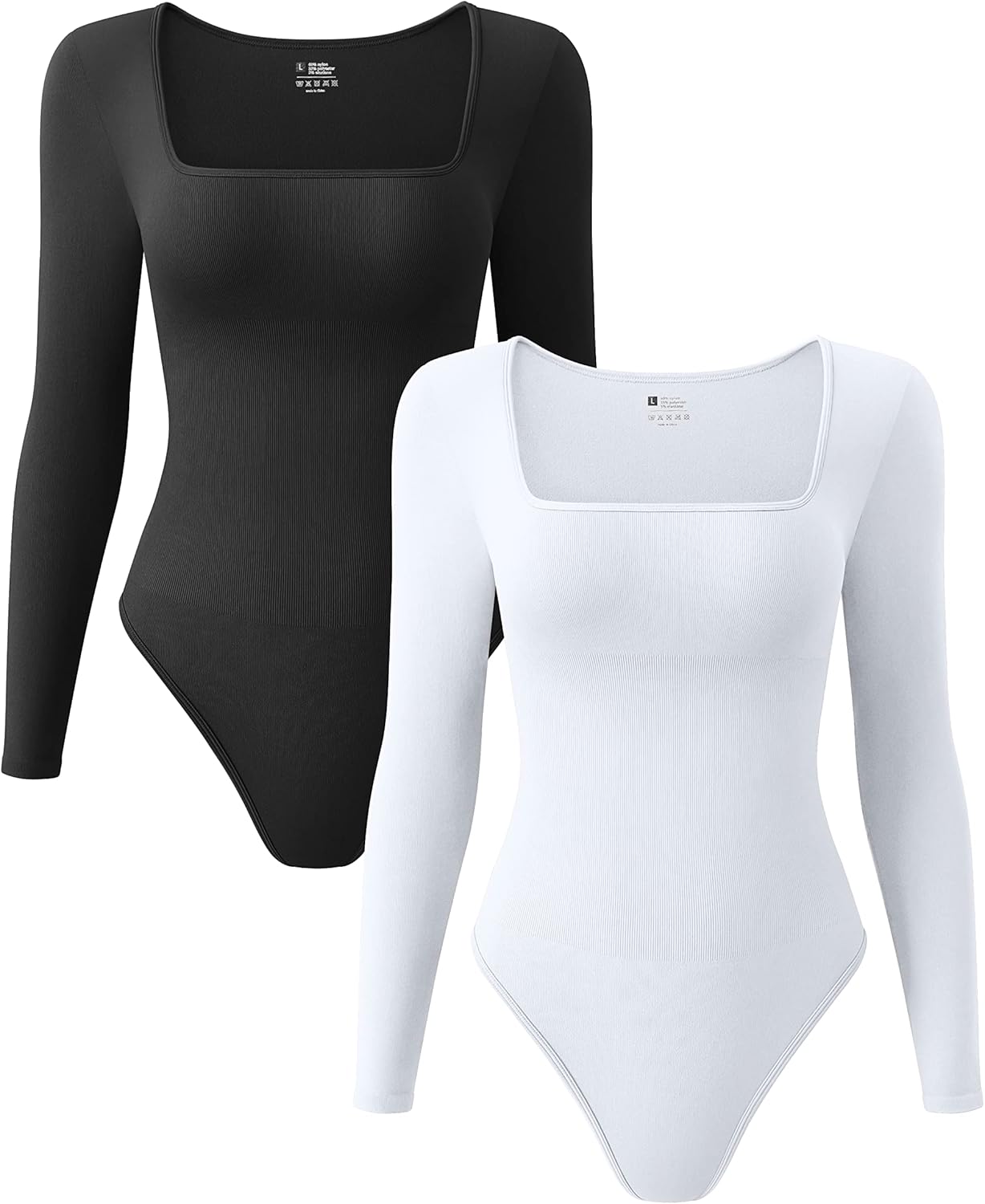OQQ Women's 2 Piece Bodysuits with Sexy Ribbed Design