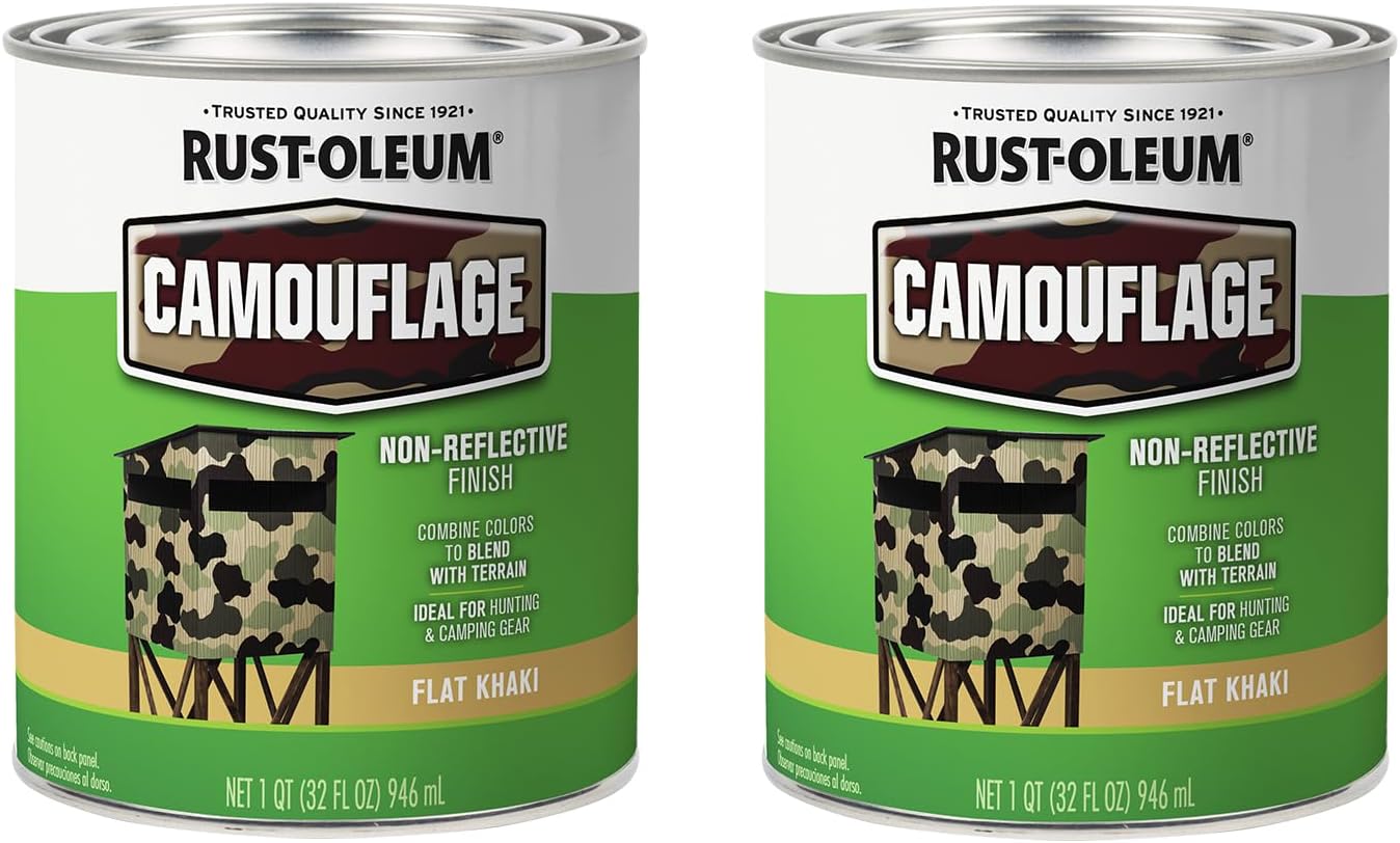 Rust-Oleum Camouflage Paint for Hunting Gear, Flat Khaki Finish