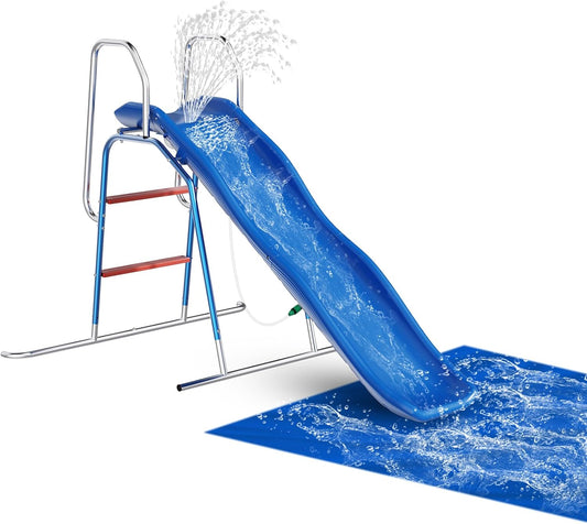 Water Slide for Kids Backyard with 3-Zone Spray Fun