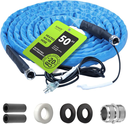 RVMATE Heated Water Hose 50FT -20F Antifreeze for RV and Garden
