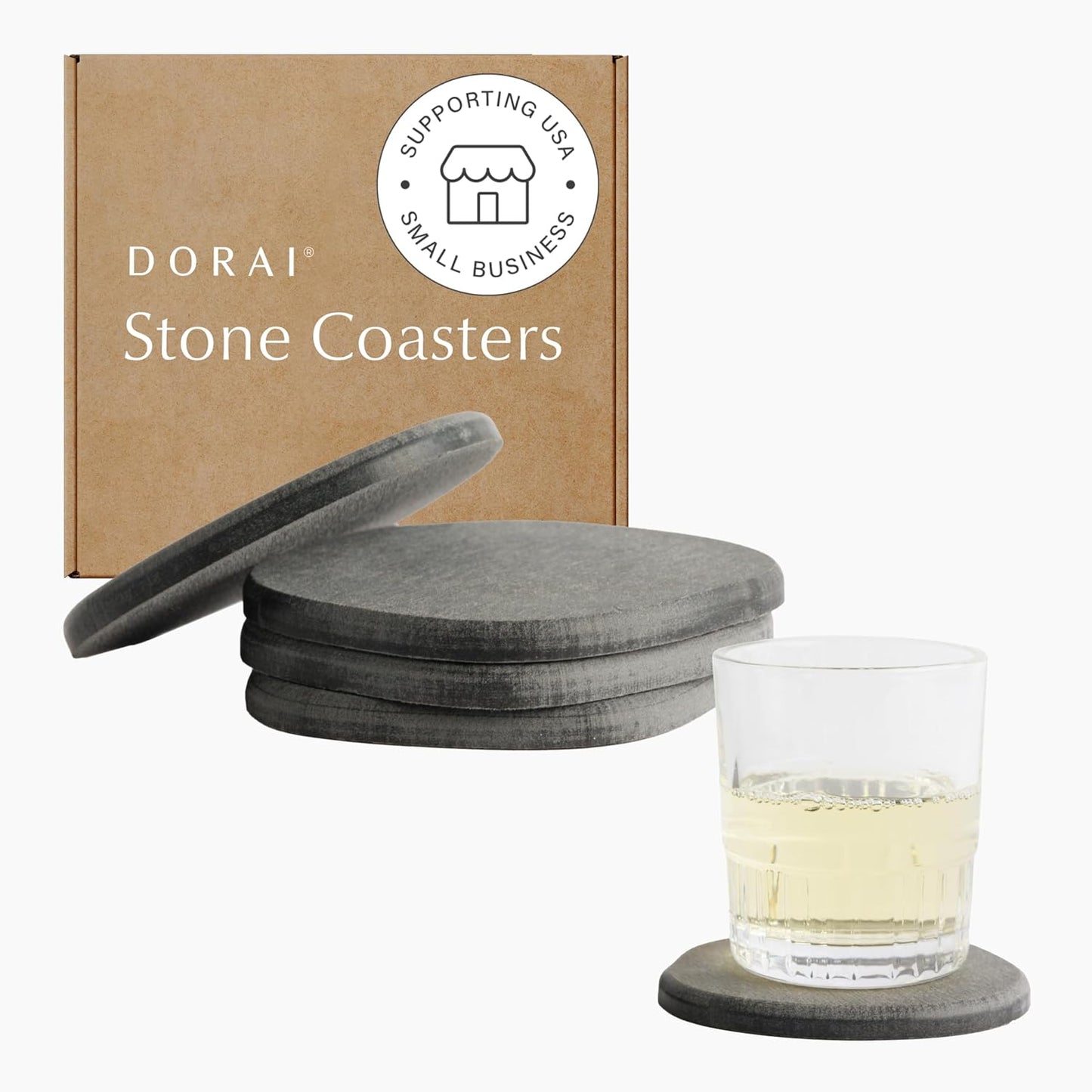 Diorai Home Stone Coaster Set for Instant Drying and Style